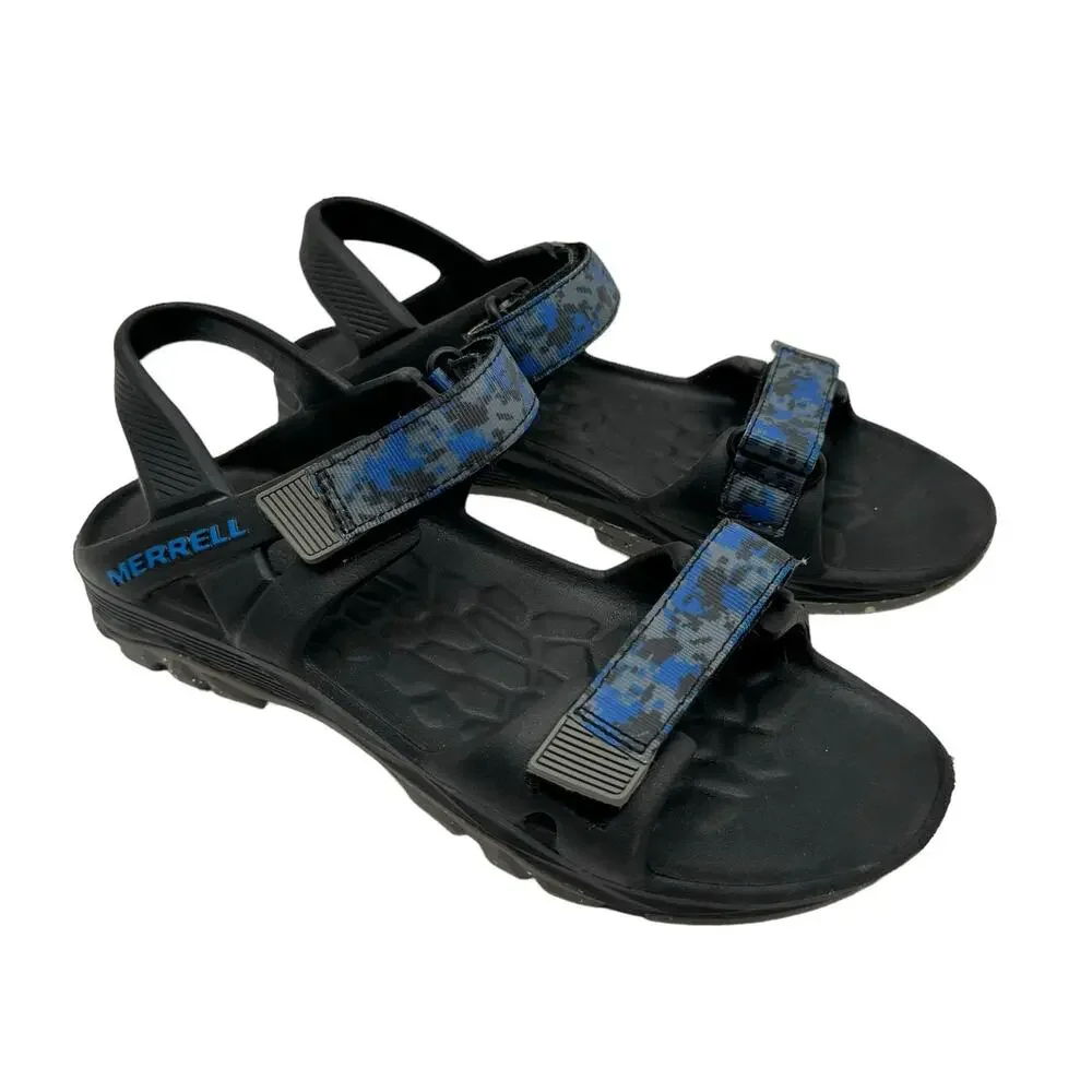Merrell Youth Hydro Drift Black & Blue Camo Outdoor Sports Water Sandals